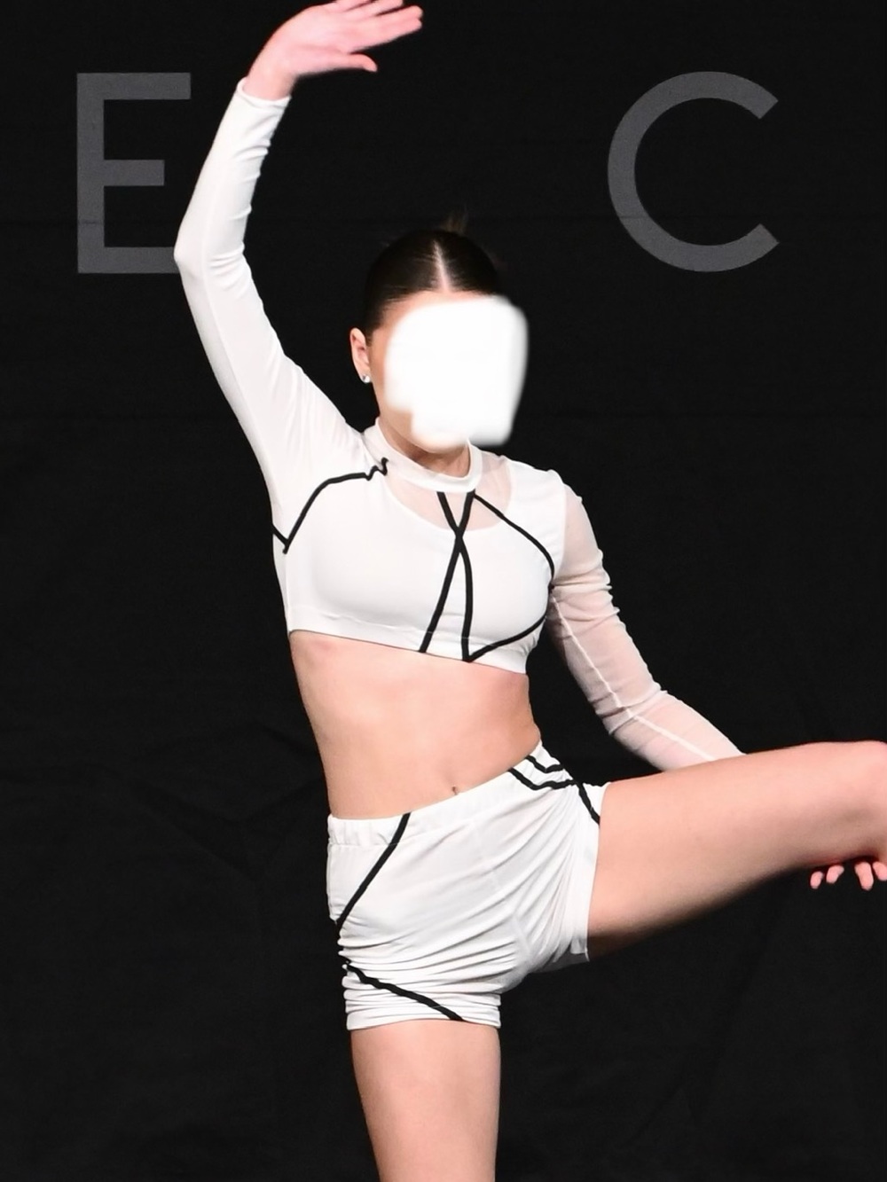 Custom White Two Piece Dance Costume